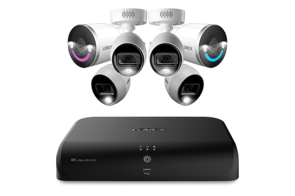 Lorex Fusion 4K 12-Channel (8 Wired + 4 Wi-Fi) 2TB DVR System with 4 Analog Active Deterrence Cameras and 2 Spotlight Indoor/Outdoor Wi-Fi Cameras