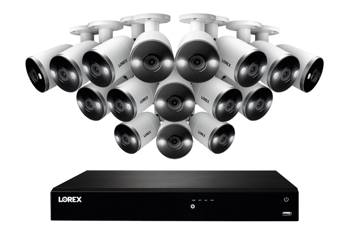 16-Channel 4K Ultra HD Fusion NVR IP System with 16 Smart Deterrence Cameras