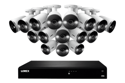 16-Channel 4K Ultra HD Fusion NVR IP System with 16 Smart Deterrence Cameras