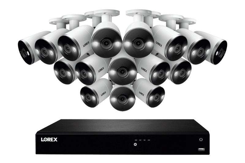 16-Channel 4K Ultra HD Fusion NVR IP System with 16 Smart Deterrence Cameras