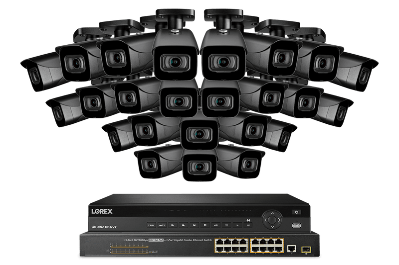 32-Channel NVR System with Twenty-Four 4K (8MP) IP Cameras