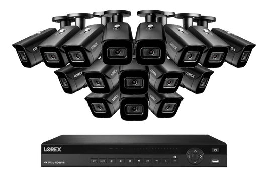 Lorex 4K (16 Camera Capable) 4TB Wired NVR System with Nocturnal 3 Smart IP Bullet Cameras with Listen-In Audio and 30FPS