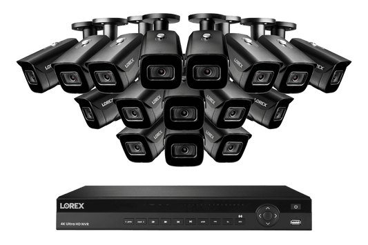 Lorex 4K (16 Camera Capable) 4TB Wired NVR System with Nocturnal 3 Smart IP Bullet Cameras with Listen-In Audio and 30FPS