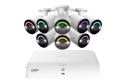 Lorex Fusion Series 4K+ 16 Channel (8 Wired + 8 Fusion Wi-Fi) 2TB Wired System with H12 Wired 4K IP Bullet Cameras - 8