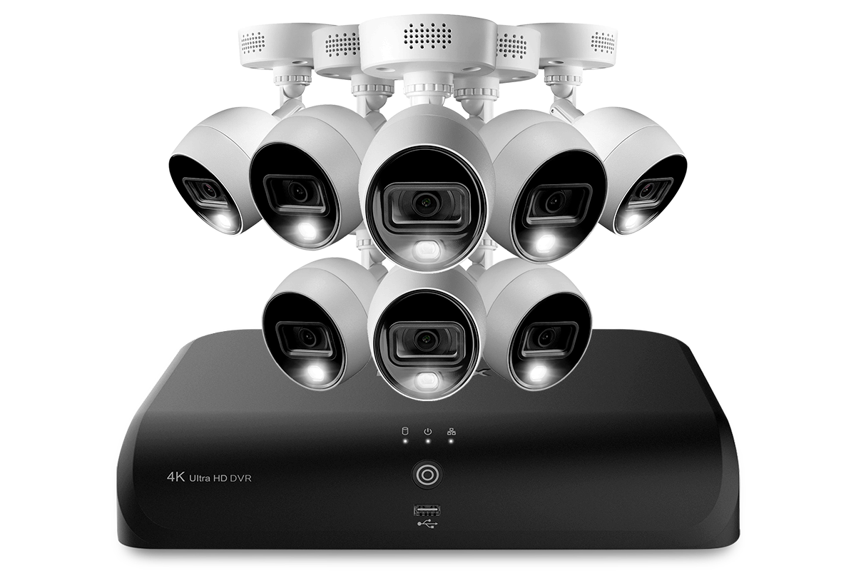 Lorex 4K 8-Channel 2TB Wired DVR System with Active Deterrence Bullet Cameras - Open Box