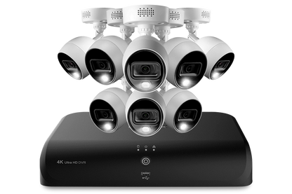 Lorex 4K 8-Channel 2TB Wired DVR System with Active Deterrence Bullet Cameras - Open Box