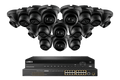 Système NVR filaire Lorex 4K (compatible avec 32 caméras) de 6 To avec 3 caméras tourelles IP intelligentes Nocturnal 3, fonction d'écoute audio et enregistrement à 30 images/seconde.