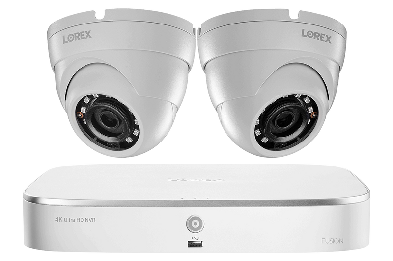 2K IP Security Camera System with 8-Channel NVR and 2 Outdoor 5MP Dome Cameras