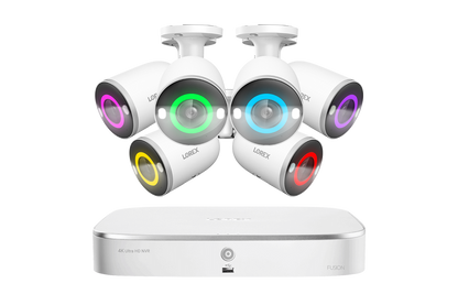 Lorex Fusion 4K 16-Channel 2TB Wired NVR System with Bullet Cameras Featuring Smart Security Lighting