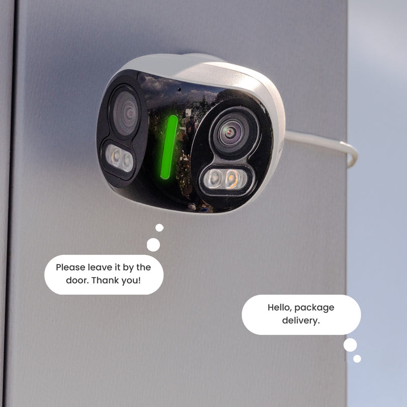 Lorex 4K IP Wired Dual Lens Security Camera with Smart Security Lighting and Smart Motion Detection