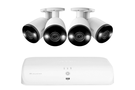 Lorex 4K (8 Camera Capable) 2TB Wired NVR System with Smart Deterrence and Smart Motion Detection Bullet Cameras