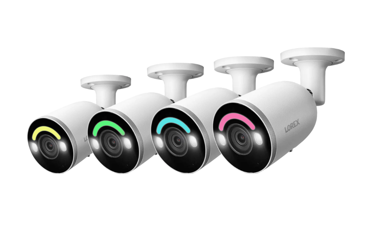 Lorex 4K Smart Security Lighting Deterrence Bullet AI PoE IP Wired Cameras