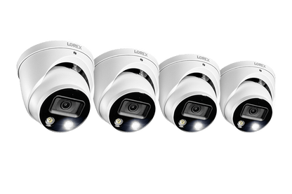 4K Ultra HD Smart Deterrence IP Dome Security Camera with Smart Motion Detection Plus (4-pack)