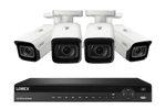 Lorex 4K (16 Camera Capable) 4TB Wired NVR System with Nocturnal 3 Smart IP Bullet Cameras with Motorized Varifocal Lens - White 4