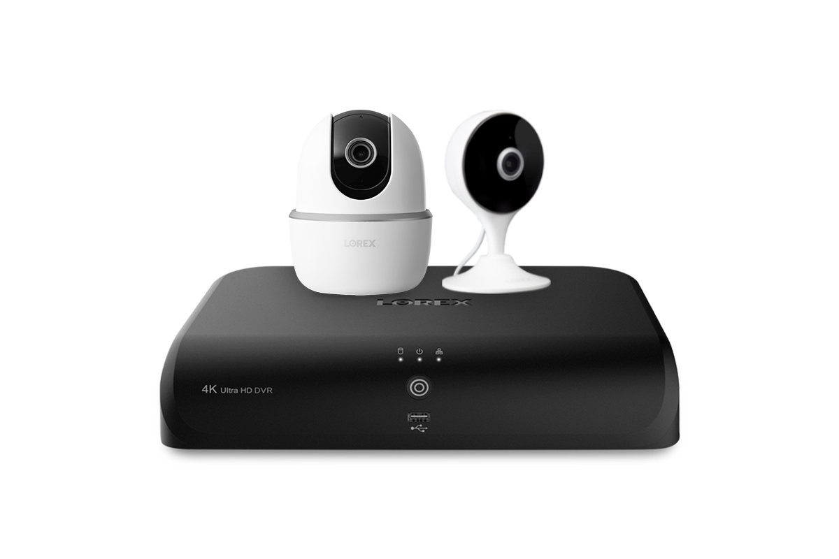 Lorex Fusion 4K 12 Camera Capable (8 Wired + 4 Wi-Fi) 2TB DVR System with 2K Indoor/Outdoor Wi-Fi Camera and 2K Pan-Tilt Indoor Wi-Fi Camera