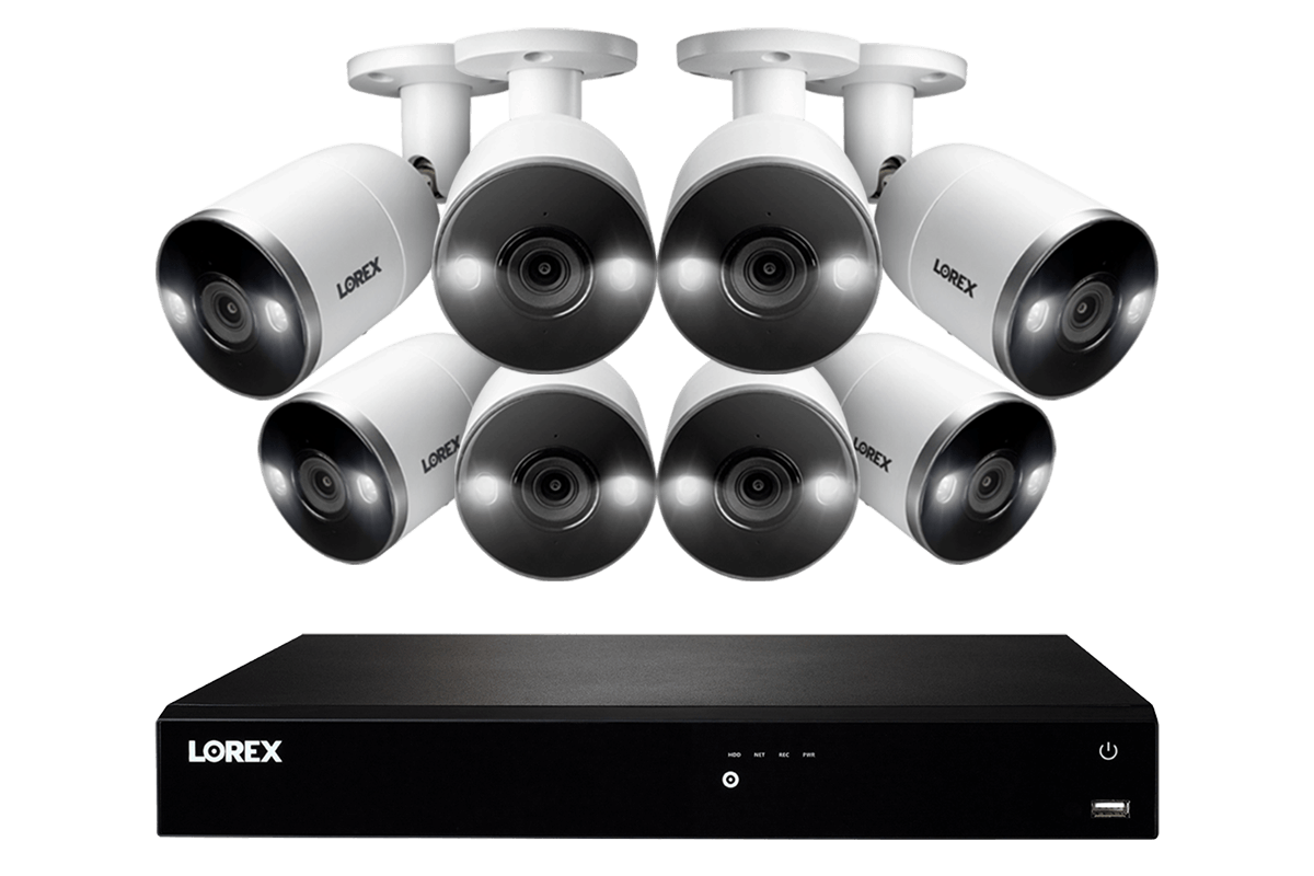 16-Channel 4K Ultra HD Fusion NVR System with 8 Smart Deterrence IP Cameras and 3TB Hard Drive