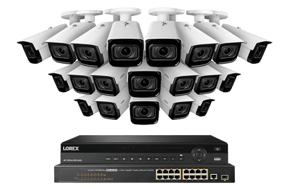 32-Channel Nocturnal NVR System with Twenty 4K (8MP) Smart IP Optical Zoom Security Cameras with Real-Time 30FPS Recording