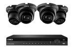 Lorex 4K (16 Camera Capable) 4TB Wired NVR System with Nocturnal 3 Smart IP Dome Cameras with Listen-In Audio and 30FPS - Black 4