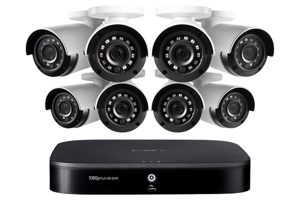 1080p HD 8-Channel Security System with eight 1080p HD Weatherproof Bullet Security Camera and Advanced Motion Detection