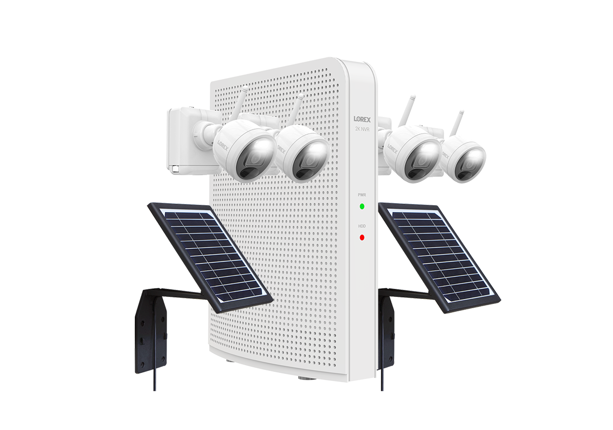 Lorex 2K 8-Channel 1TB NVR System with Outdoor Battery Operated Security Cameras and Solar Panels