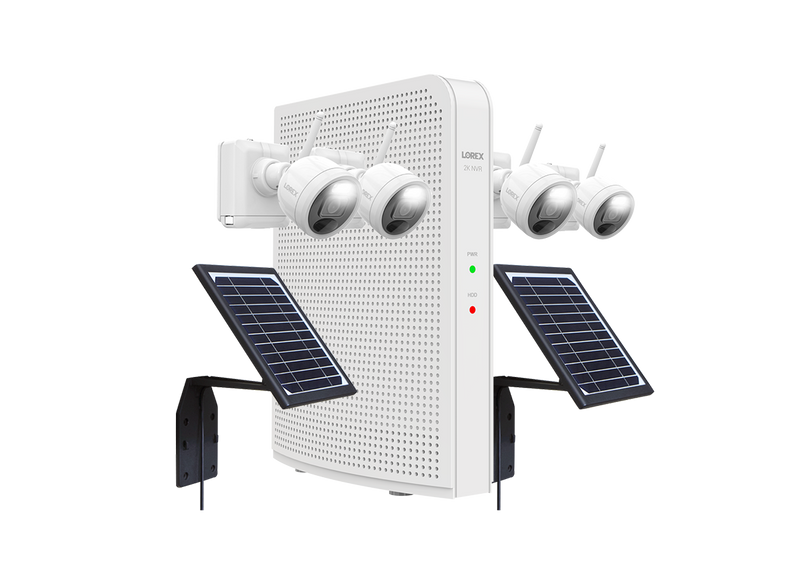 Lorex 2K 8-Channel 1TB NVR System with Outdoor Battery Operated Security Cameras and Solar Panels