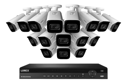 Lorex 4K (16 Camera Capable) 4TB Wired NVR System with Nocturnal 3 Smart IP Bullet Cameras with Listen-In Audio and 30FPS