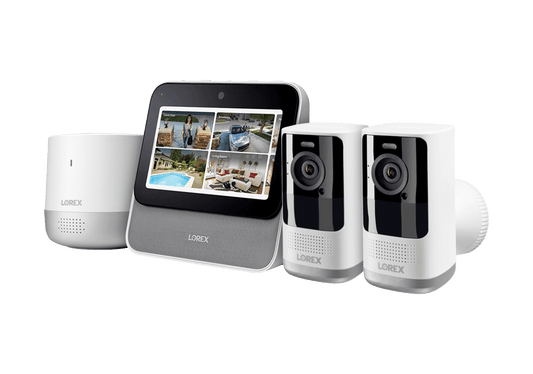 Lorex Smart Home Security Center with 2K Battery Operated Cameras and Range Extender