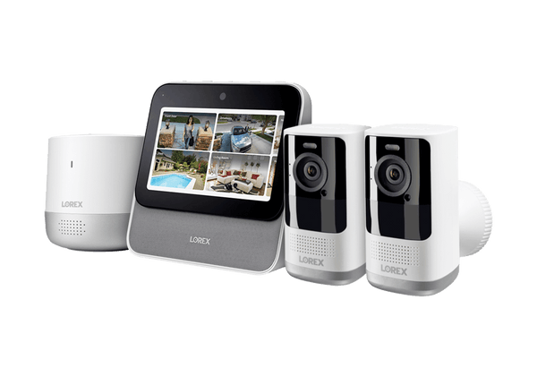 Lorex Smart Home Security Center with 2K Wire-Free, Battery-operated Security Cameras and Range Extender (2-Cameras)