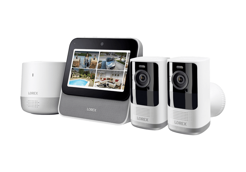 Lorex Smart Home Security Center with 2K Battery Operated Cameras and Range Extender