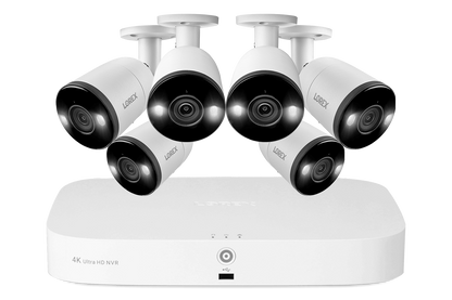 4K 8-channel 2TB Wired NVR System with 6 Smart Deterrence Cameras