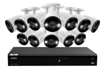 16-Channel 4K Ultra HD Fusion NVR IP System with 12 Smart Deterrence Cameras