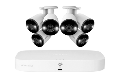 Lorex Fusion 4K 16-Camera Capable (8 Wired + 8 Wi-Fi) 2TB NVR System with Bullet Cameras Featuring Smart Deterrence and 2-Way Audio
