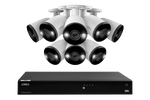 Lorex Fusion 4K (16 Camera Capable) 4TB Wired NVR System with Bullet Cameras Featuring Smart Deterrence and Two-Way Talk