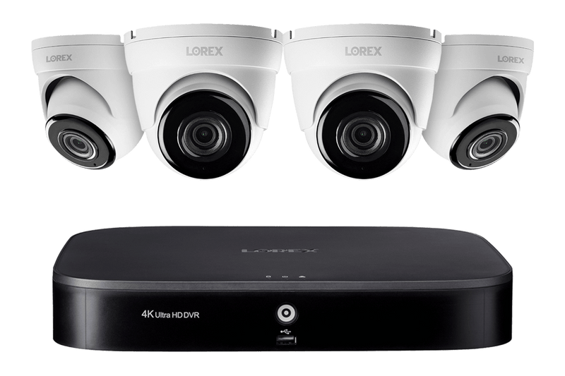 4K Ultra HD 8-Channel Security System with Four 4K (8MP) Dome Cameras, Advanced Motion Detection and Smart Home Voice Control
