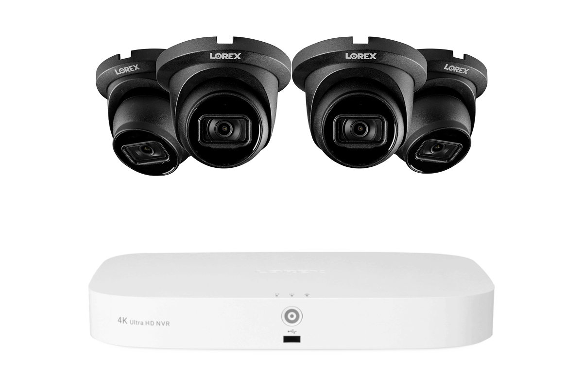 Lorex Fusion 4K 16-Camera Capable (8 Wired + 8 Wi-Fi) 2TB NVR System with IP Dome Cameras featuring Listen-In Audio - Black 4