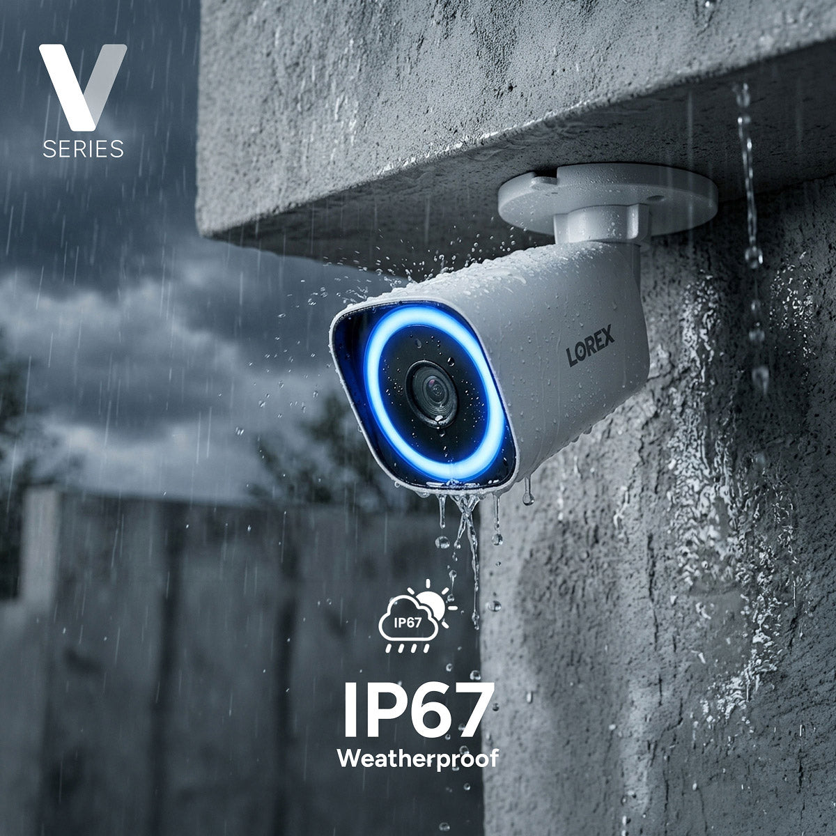 Lorex Connect V5 4K PoE Bullet Cameras with Color Smart Security Lighting - White/Black