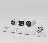 Lorex wired security cameras with 4K NVR recorder.