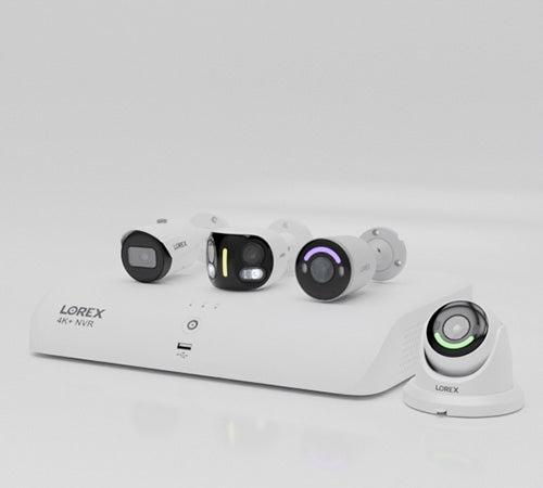 Lorex wired security cameras with 4K NVR recorder.