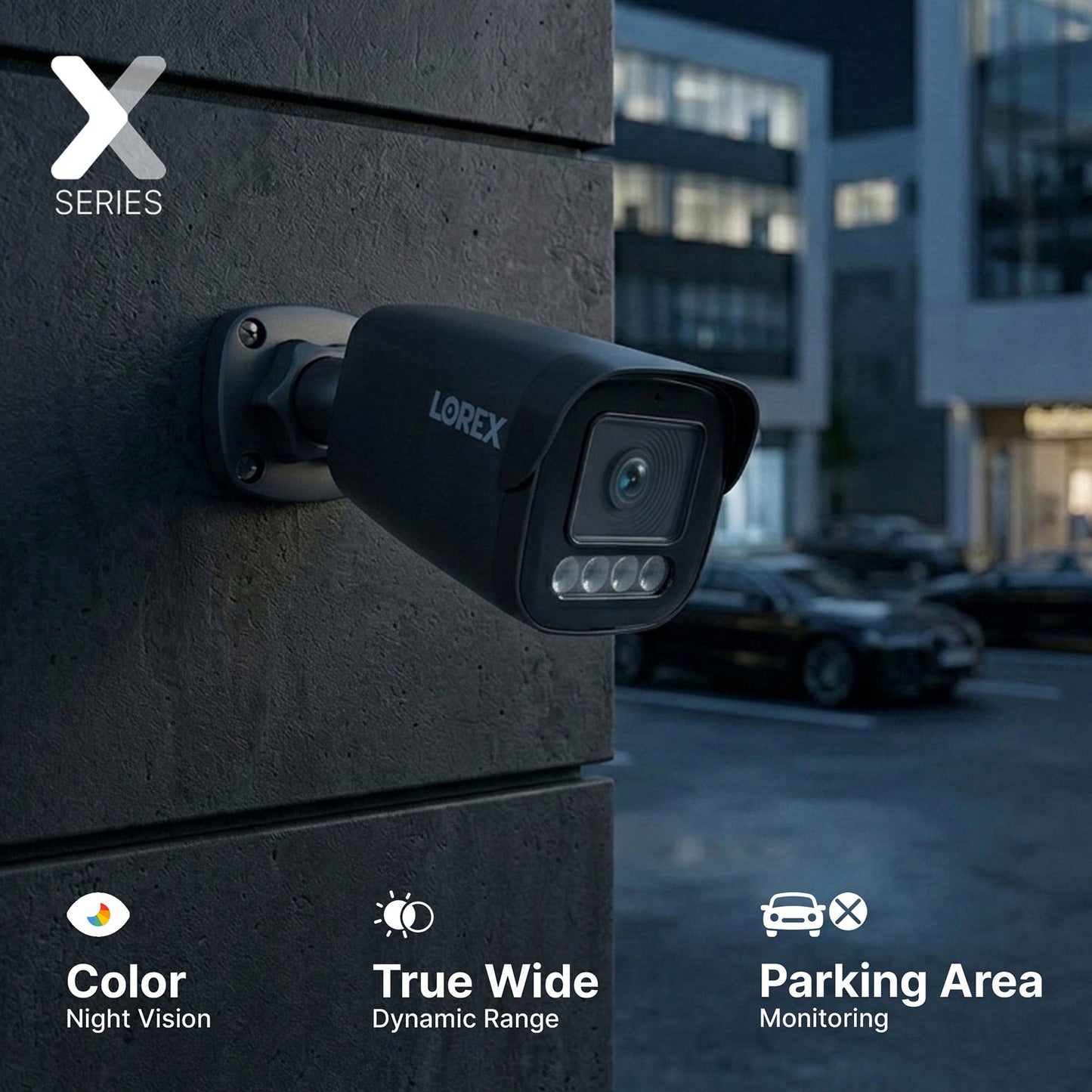 Lorex Connect X3 4K Motorized Varifocal PoE Bullet Camera with Active Deterrence - Black/White