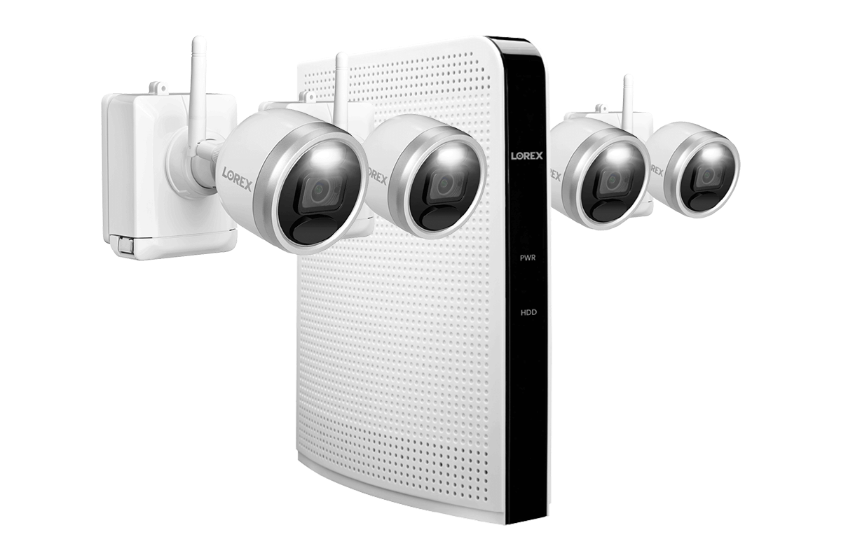 1080p HD Wire-Free Security System with 4 Battery-Operated Active Deterrence Cameras and Person Detection - Lorex Technology Inc.