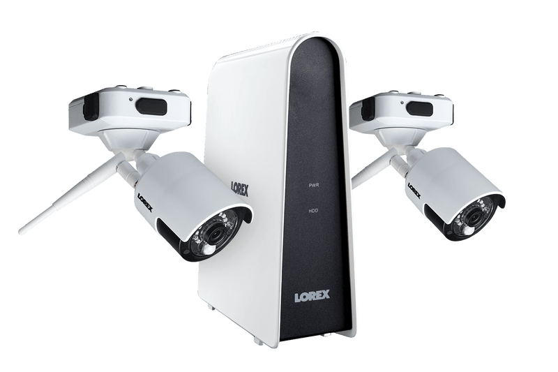 1080p Wire Free Camera System, featuring 2 Battery Powered White Outdoor Cameras and 16GB DVR - Lorex Technology Inc.