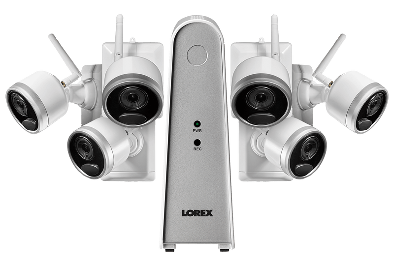 1080p Wire-Free camera system with 6 battery operated cameras, 65ft night vision, mic and speaker for two way audio, No Monthly Fees - Lorex Technology Inc.