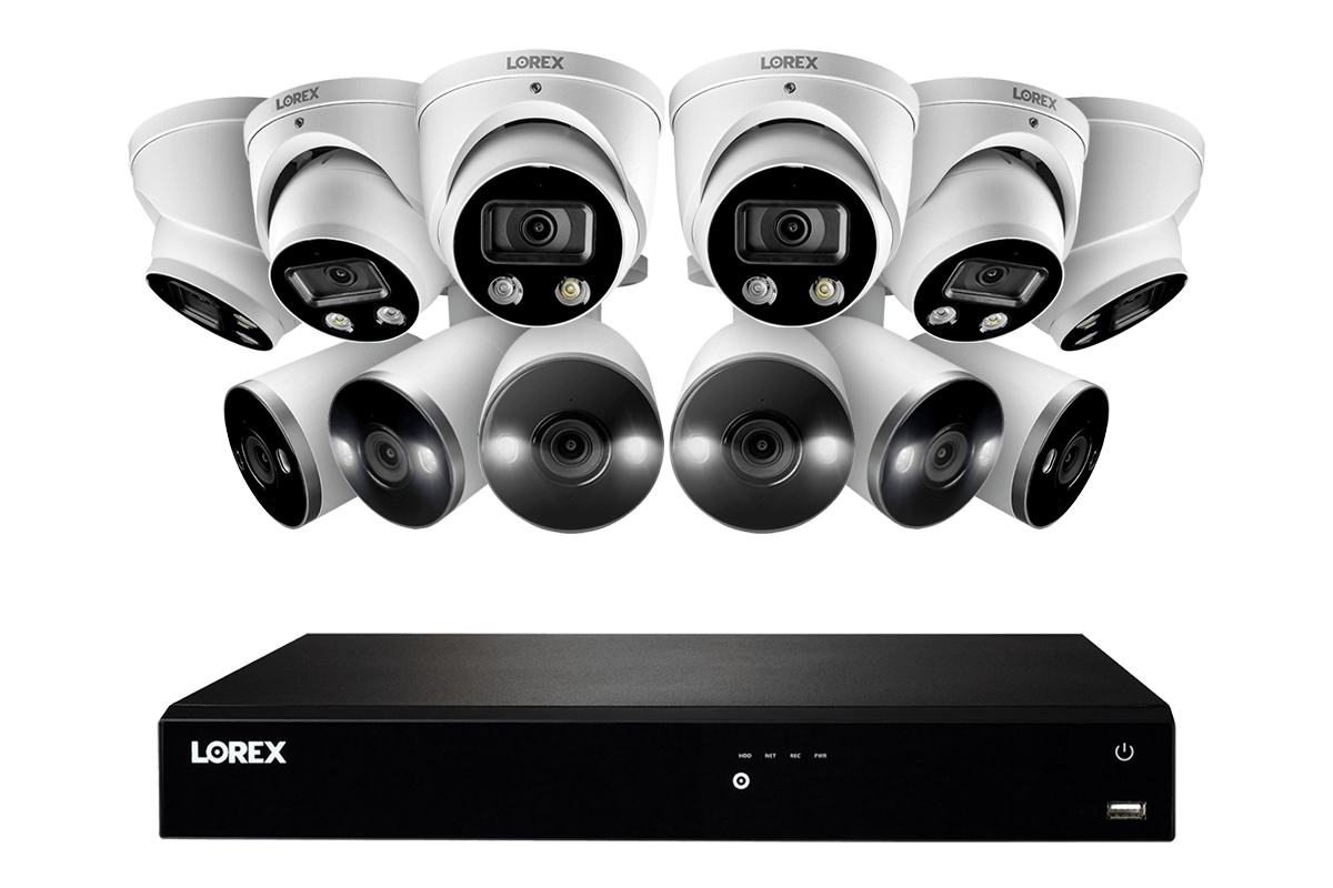 16-Channel 4K Fusion System with Bullet and Dome Smart Deterrence IP Cameras - Lorex Technology Inc.