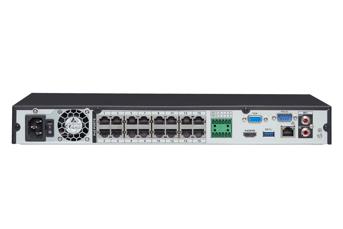 16-Channel 4K Nocturnal IP NVR System with Eight Outdoor 4K (8MP) Metal Cameras with 4x Optical Zoom and Audio Recording - Lorex Technology Inc.