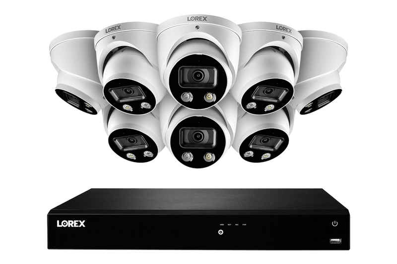 16-Channel 4K Ultra HD Fusion NVR IP System with Smart Deterrence Dome Cameras - Lorex Technology Inc.