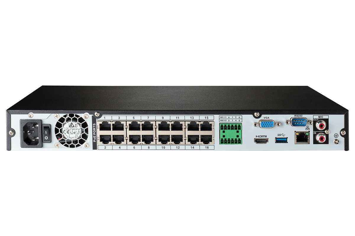 16-Channel 4K Ultra HD Fusion NVR System with 9 Smart Deterrence IP Cameras, 4TB Hard Drive - Lorex Technology Inc.
