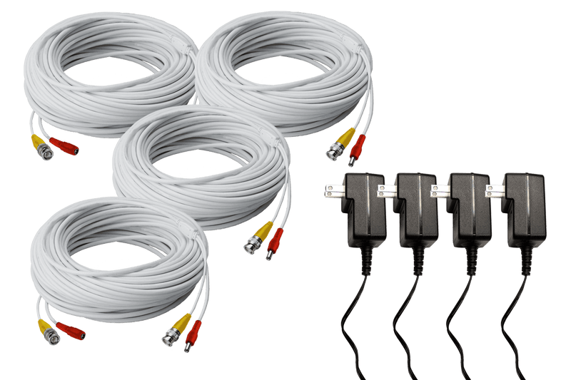 250FT high performance BNC Video/Power Cable & 12V Power Adapter for Lorex security camera systems (4-pack) - Lorex Technology Inc.