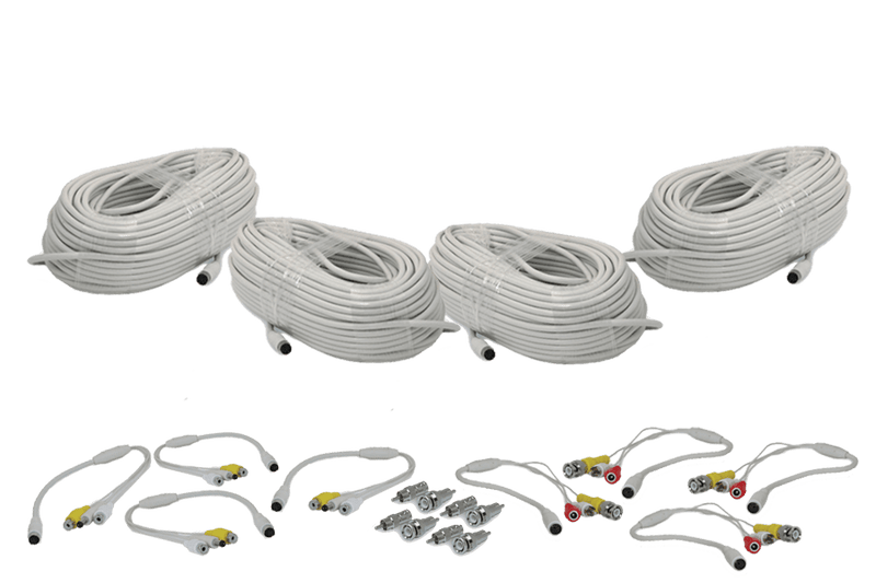 4 pack of 100FT universal surveillance security camera extension cables - Lorex Technology Inc.