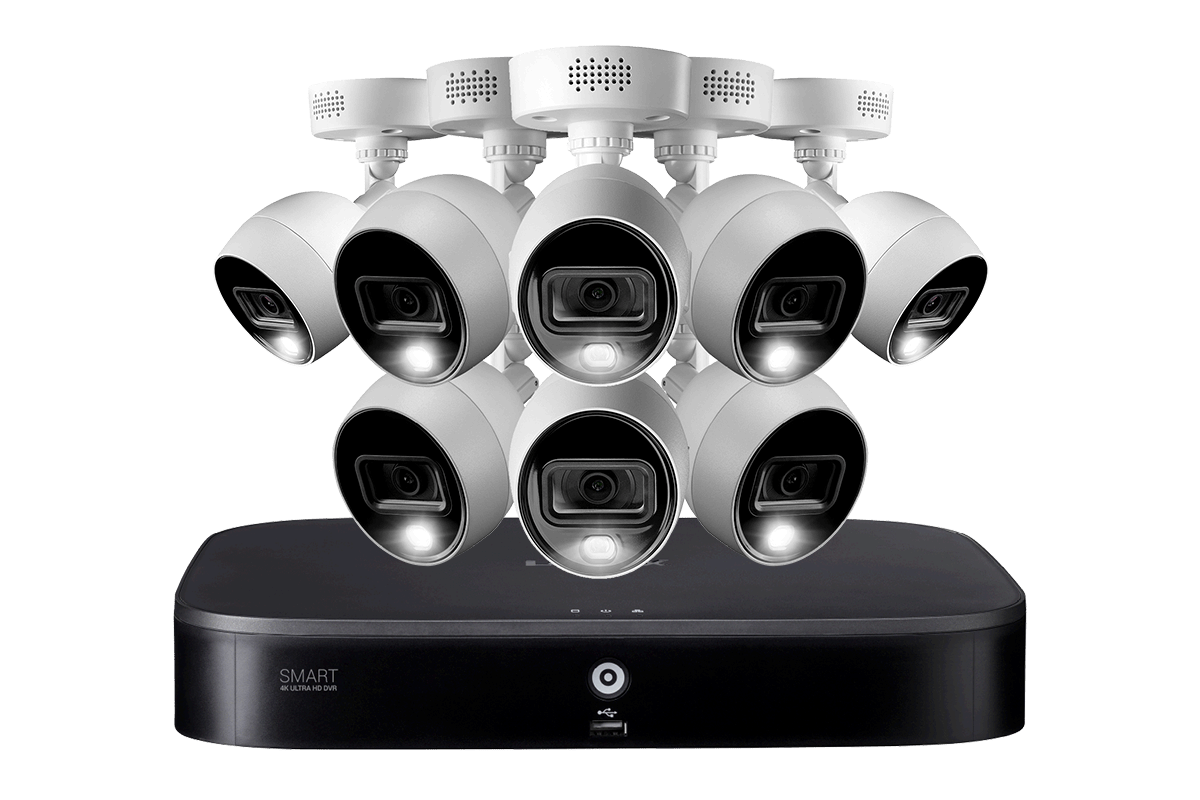 4K 8-channel 2TB Wired DVR System with 8 Active Deterrence Cameras - Lorex Technology Inc.