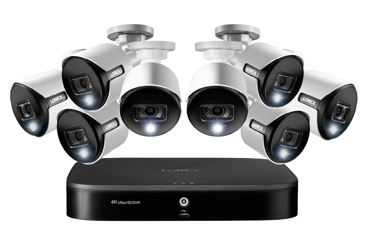 4K 8-channel 2TB Wired DVR System with Active Deterrence Cameras - Lorex Technology Inc.
